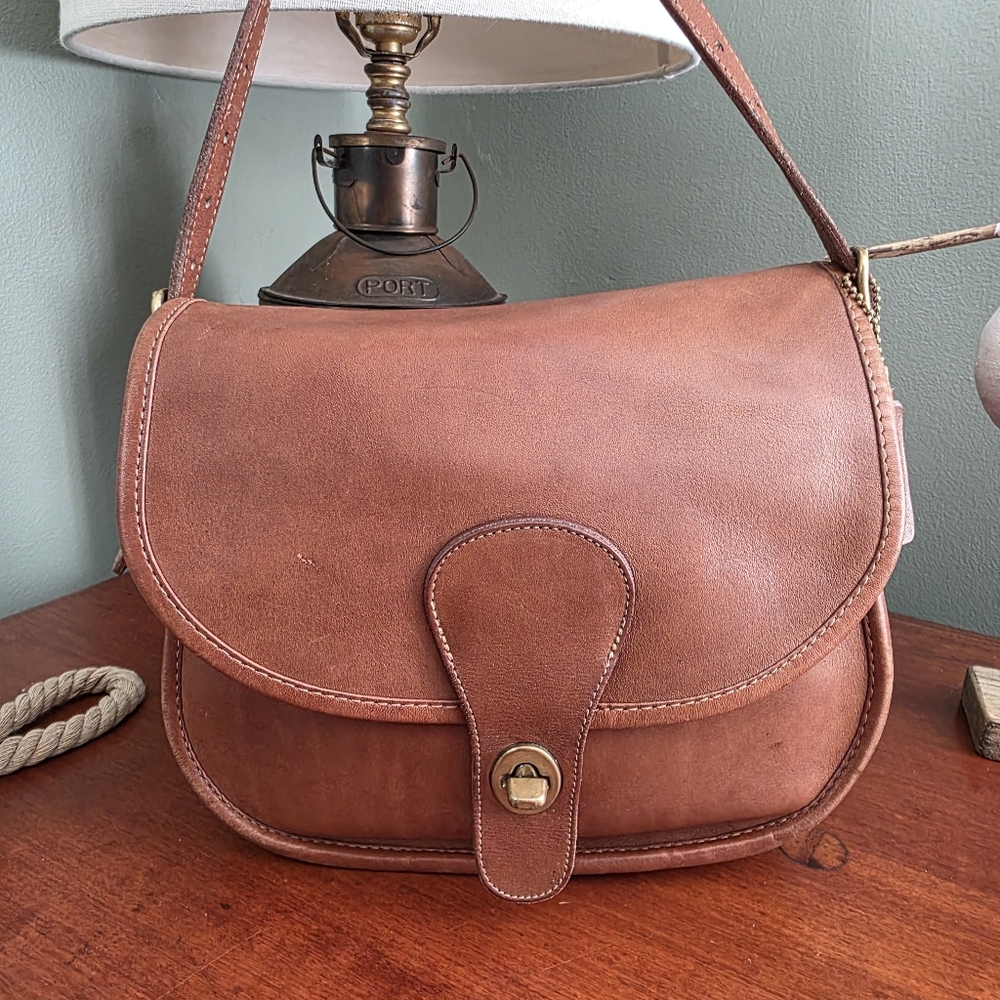 Coach 9535 Saddlery Bag Crossbody British Tan Leather Shoulder Bag Vintage - Picture 16 of 16